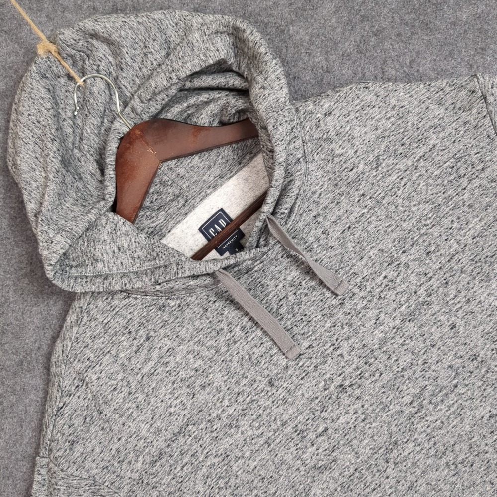 GAP Maternity Gray Space Dye Pullover Hoodie Sweatshirt Small Relaxed Fit
